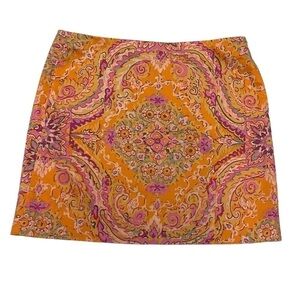 J. Crew Orange and Pink Mini Skirt